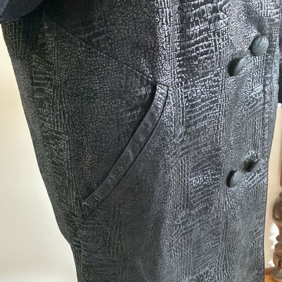 Rare Vintage Peter Millar Crown Sport Full Length Double Breasted Leather Coat - Picture 10 of 17